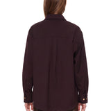 Camicia con tasche in bordeux 