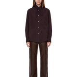 Camicia con tasche in bordeux 