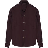 Camicia con tasche in bordeux 