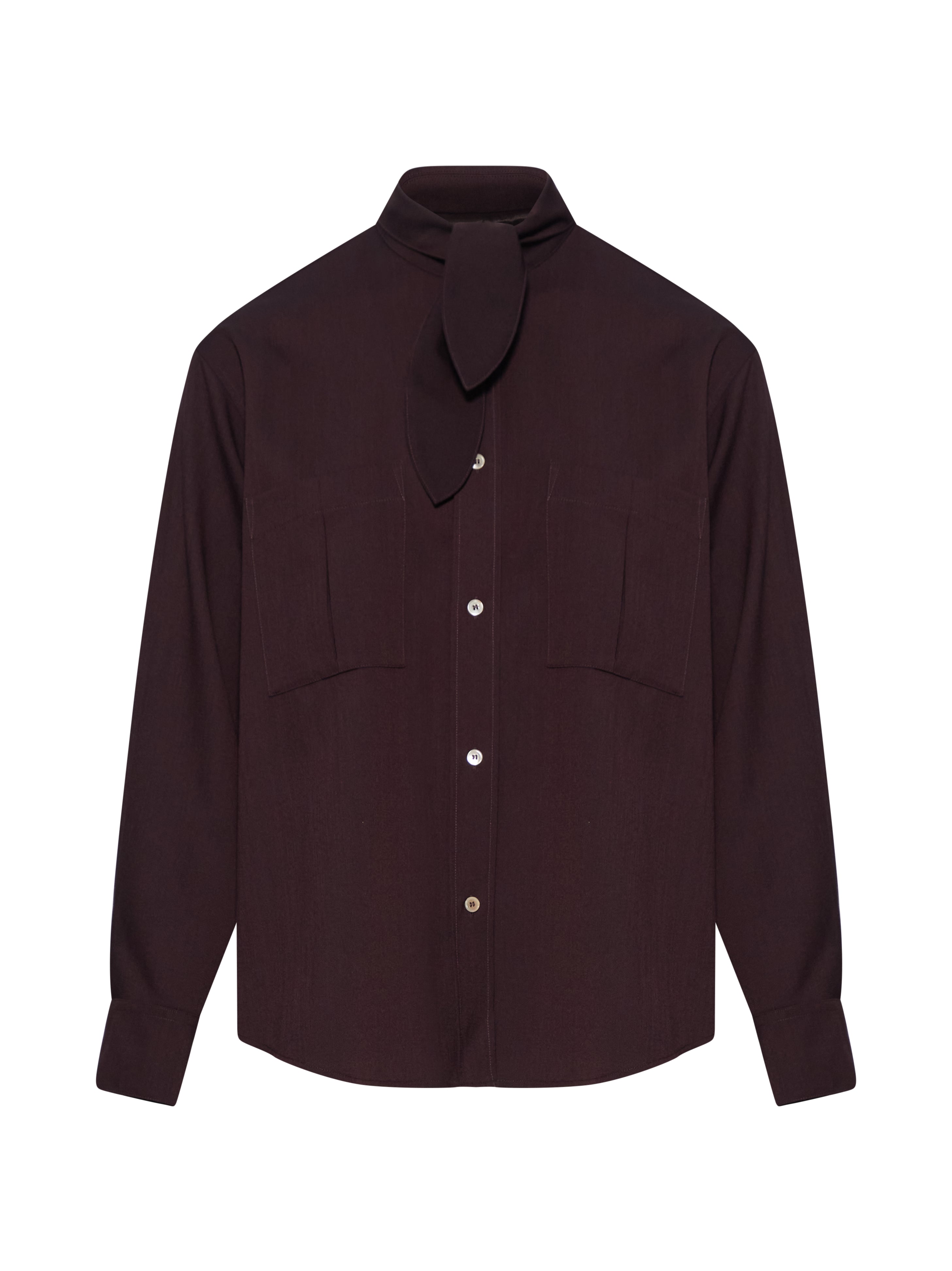 Camicia con tasche in bordeux 