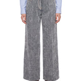 Pantaloni denim flock in grigio 