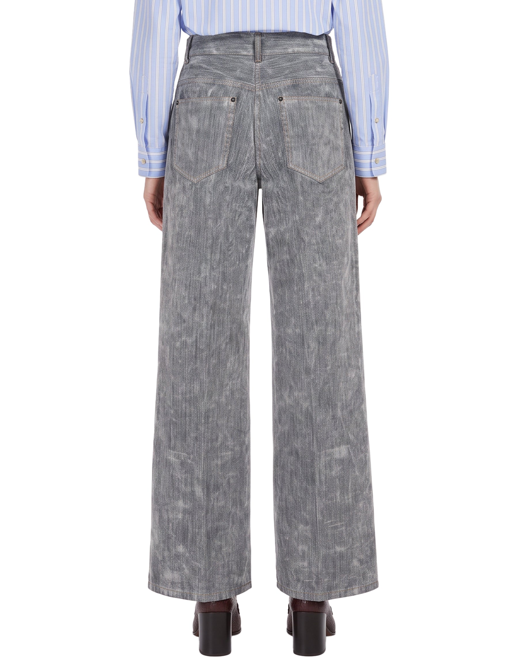 Pantaloni denim flock in grigio 