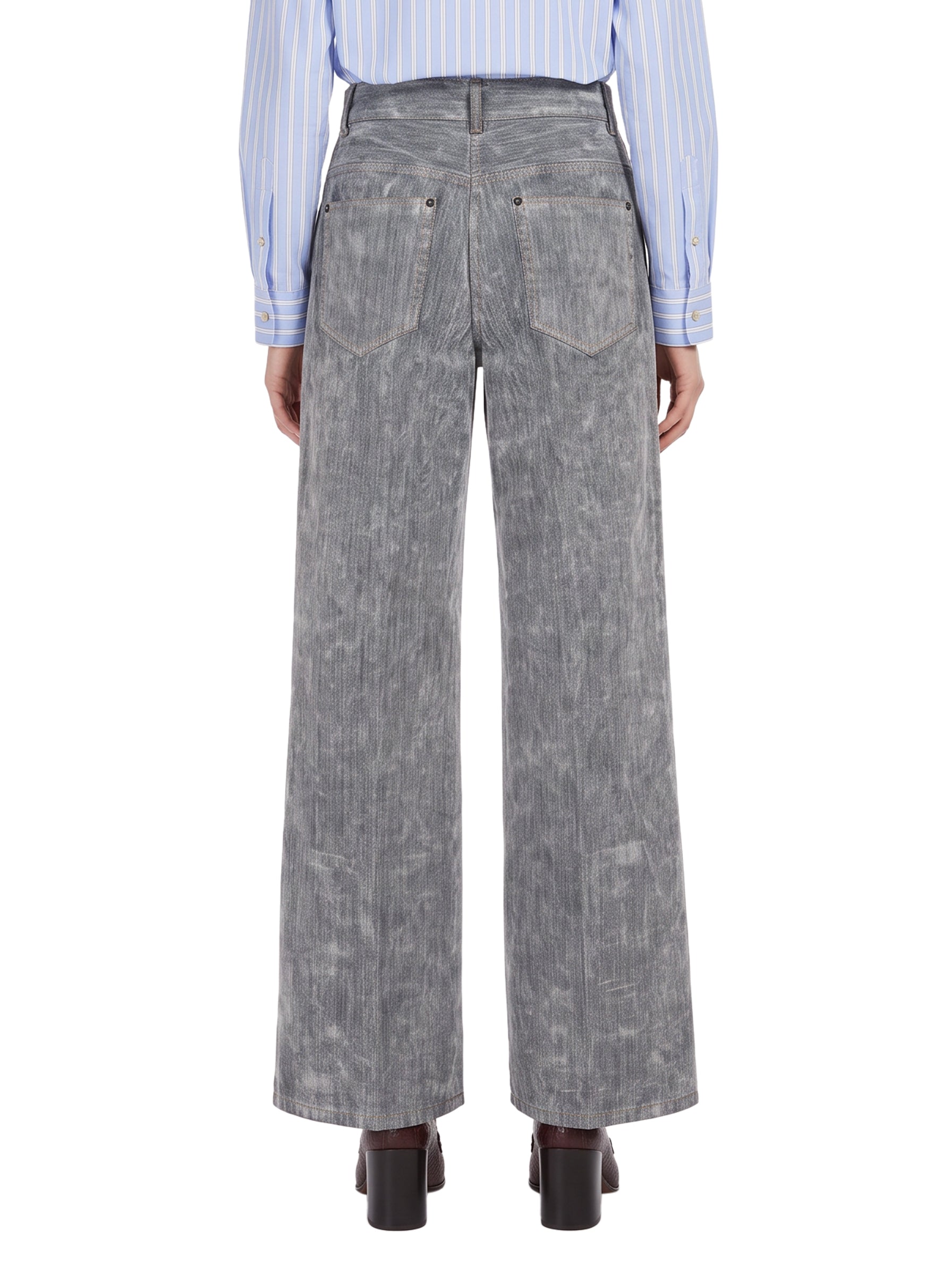Pantaloni denim flock in grigio 
