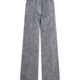 Pantaloni denim flock in grigio 