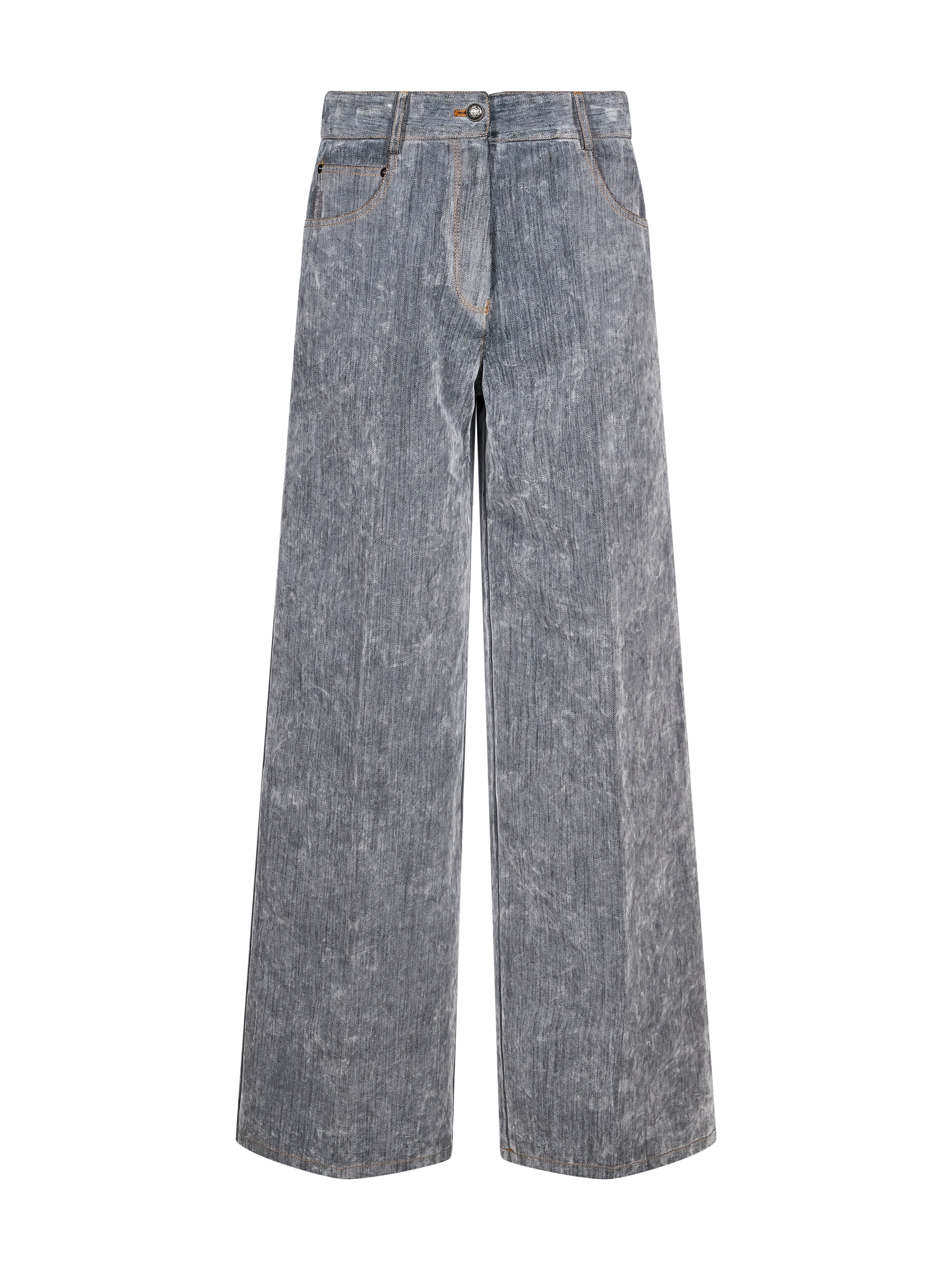 Pantaloni denim flock in grigio 