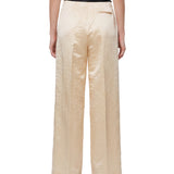 Pantalone smoking duchesse in avorio 