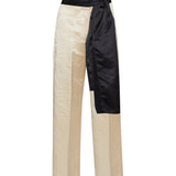 Pantalone smoking duchesse in avorio 