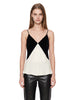 Top slip in velluto bianco e nero