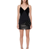 Top slip in velluto nero 
