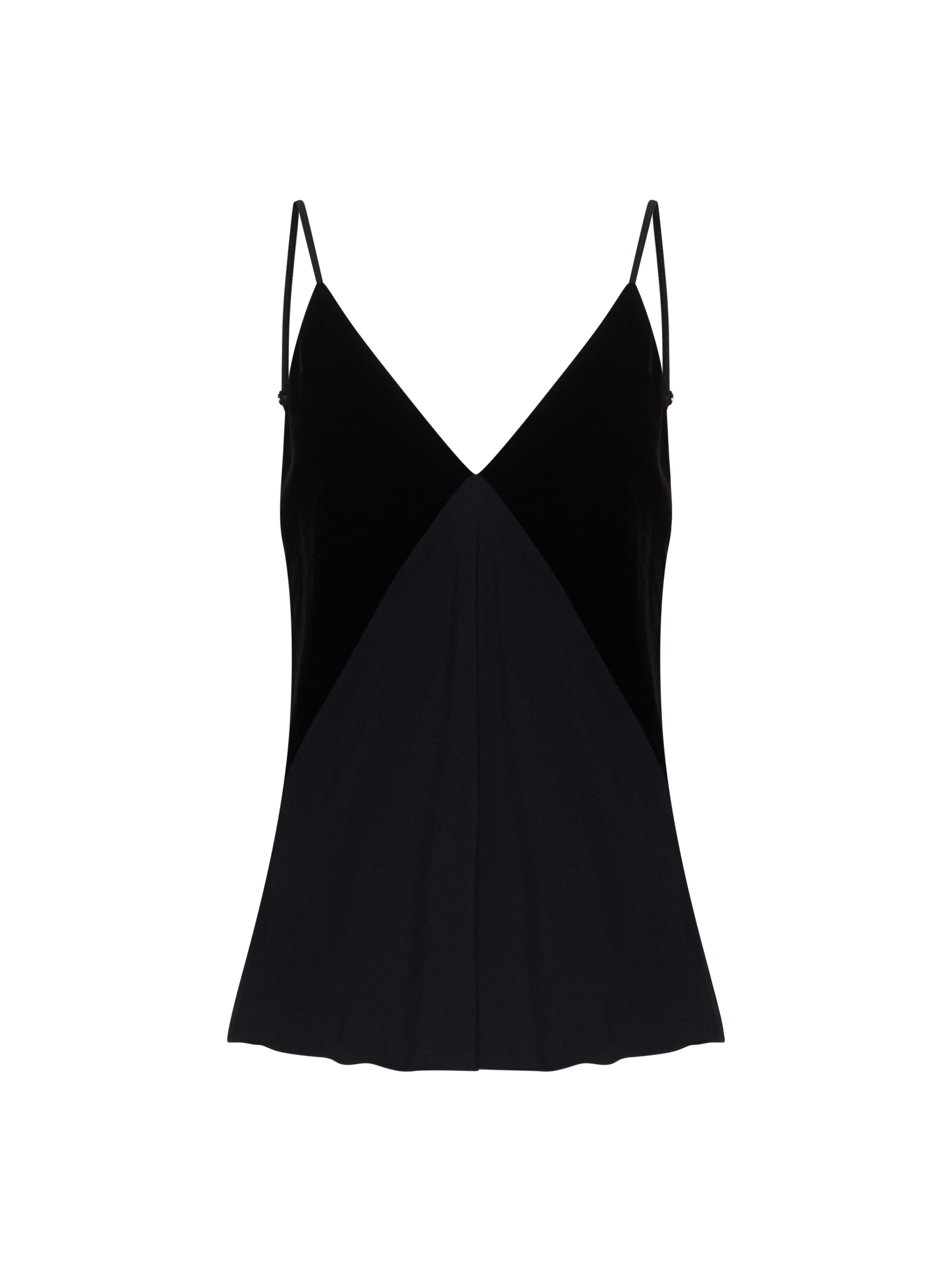 Top slip in velluto nero 