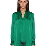 Camicia con sciarpa in verde 