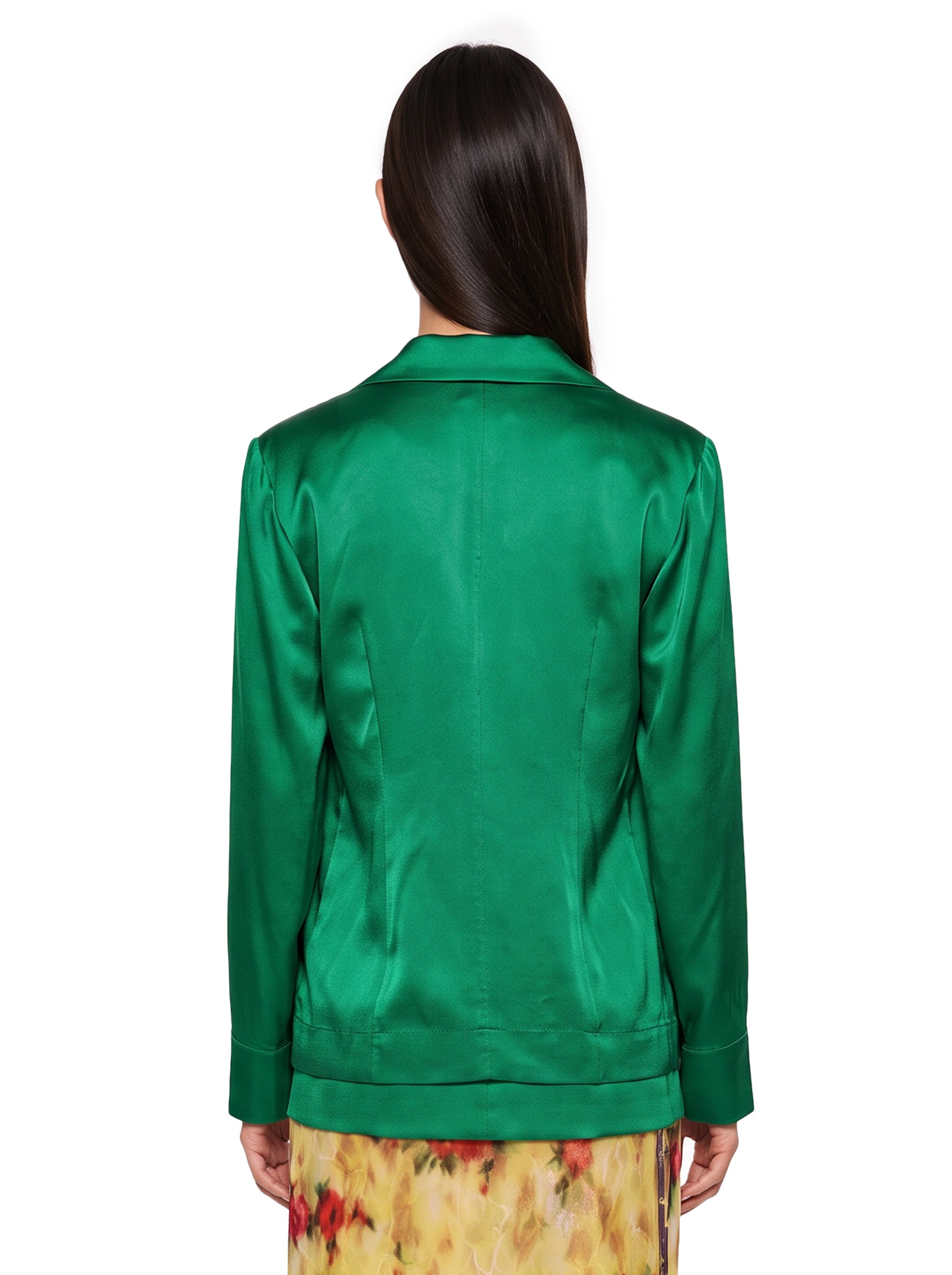 Camicia con sciarpa in verde 