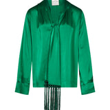 Camicia con sciarpa in verde 