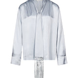 Camicia con sciarpa in grigio 