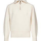 Maglia con zip in avorio 