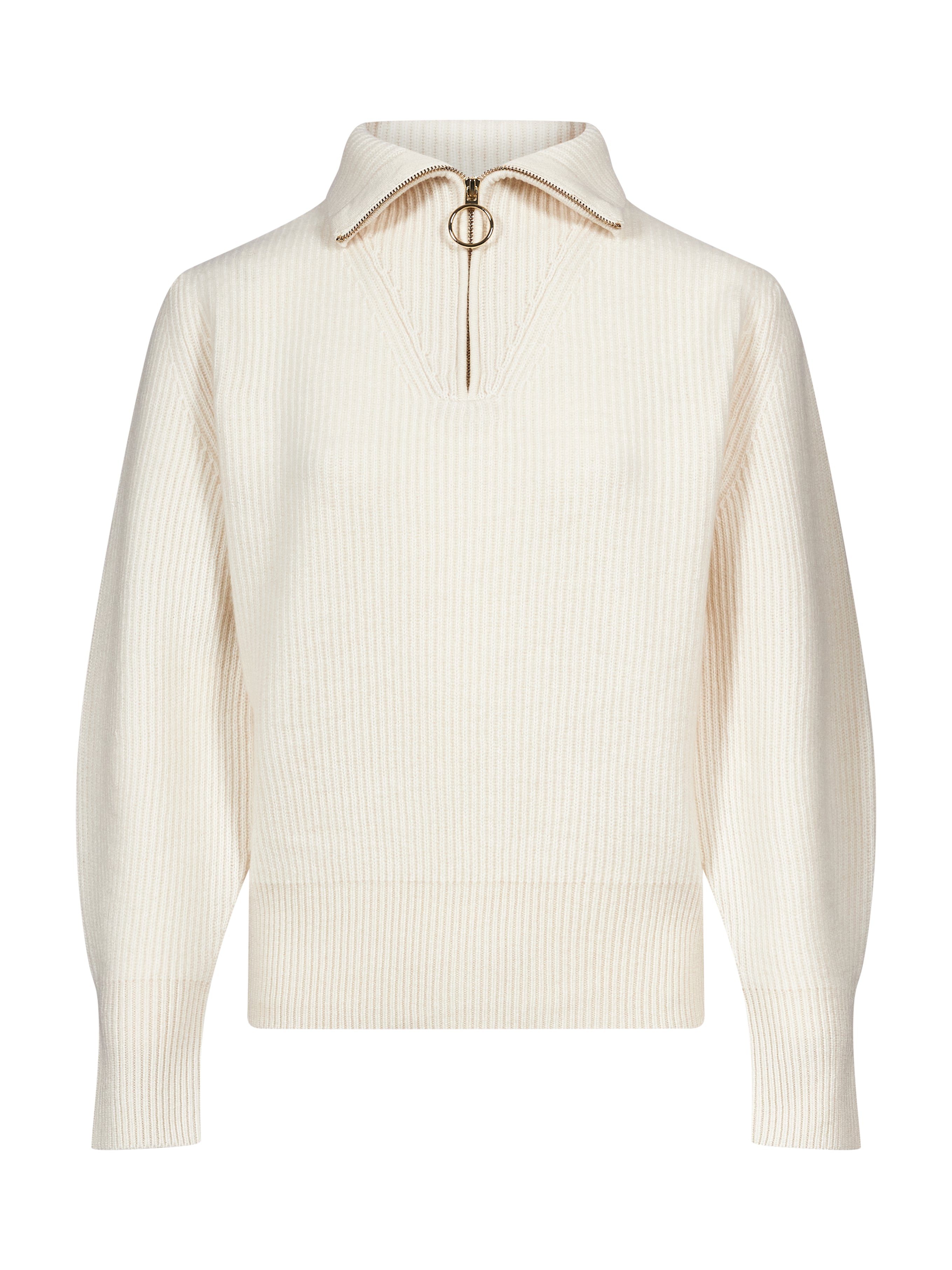 Maglia con zip in avorio 