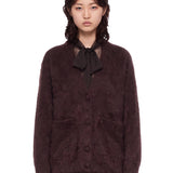 Cardigan con tasche in marrone 