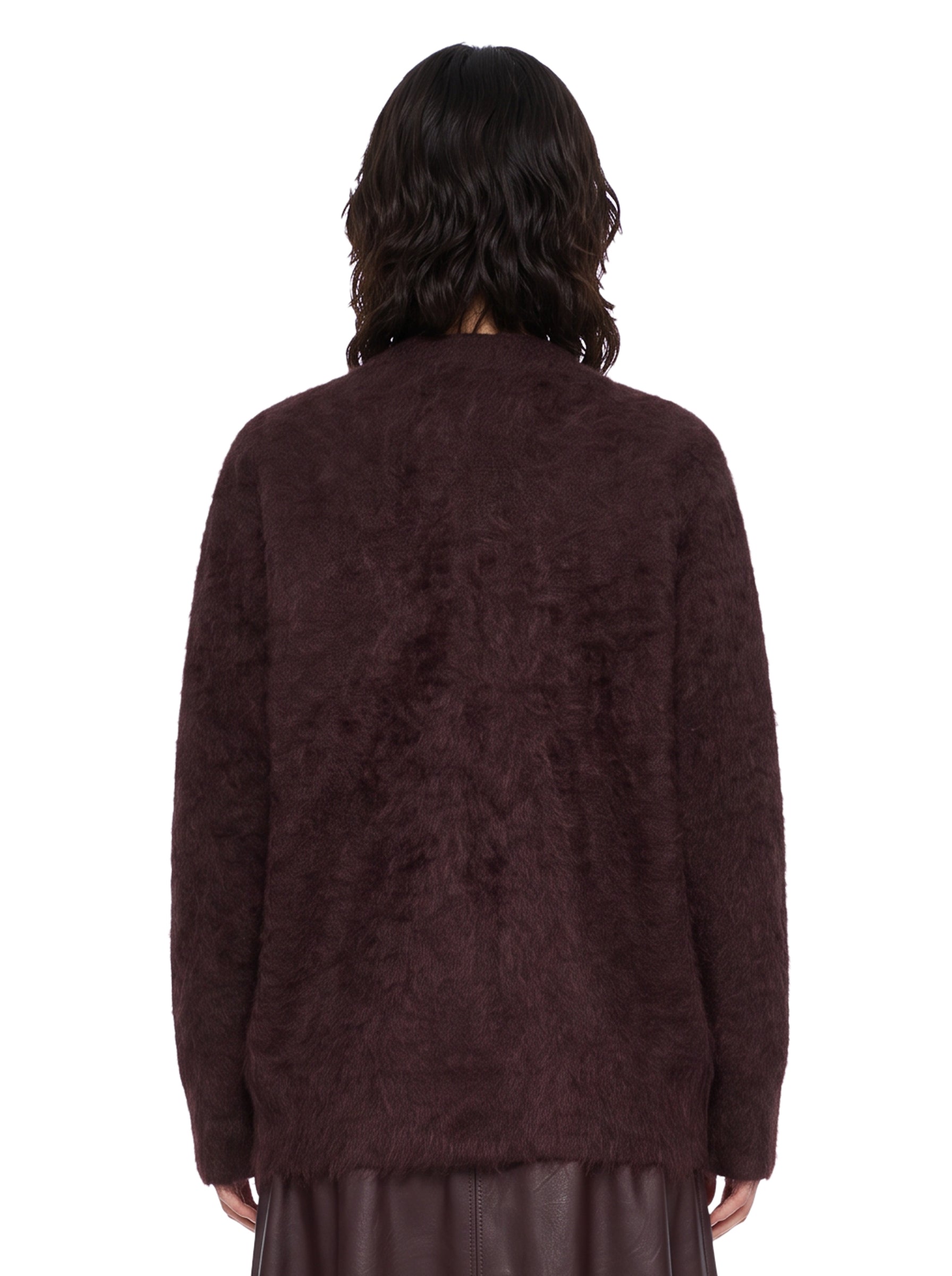 Cardigan con tasche in marrone 