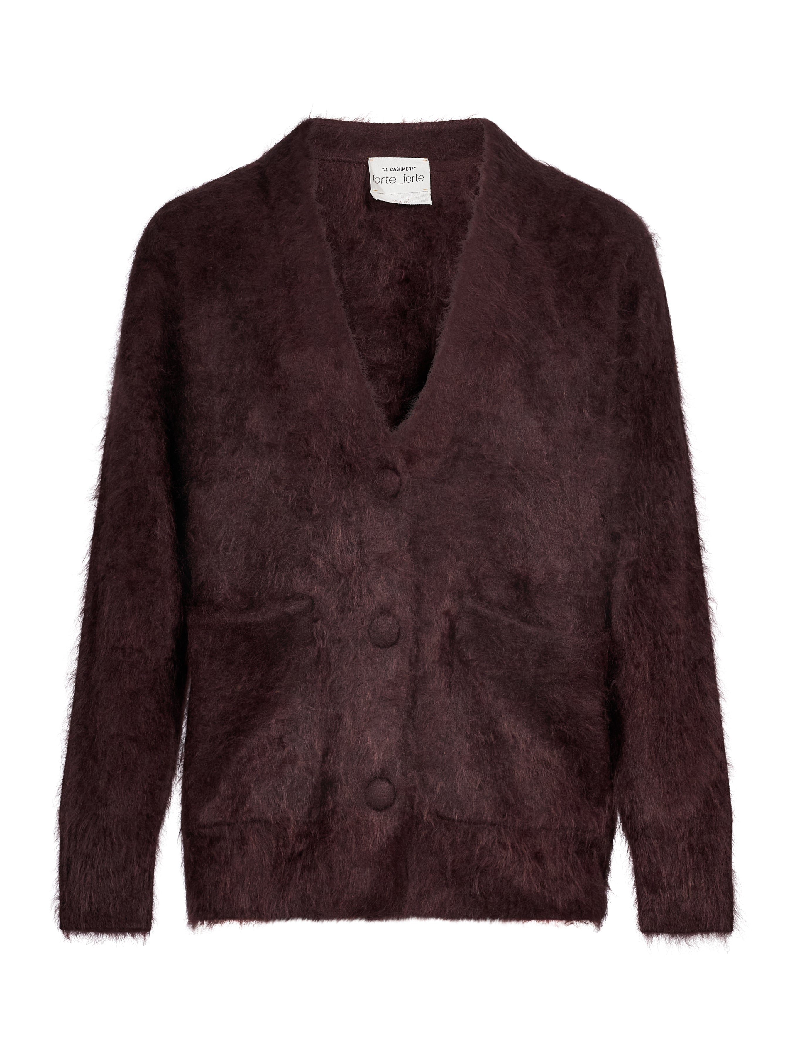 Cardigan con tasche in marrone 