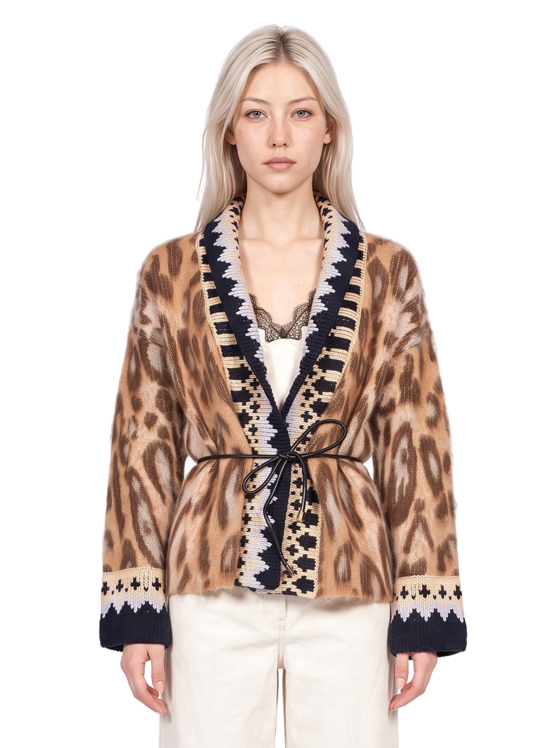 Cardigan jacquard multicolor 