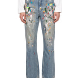 Jeans effetto dipinto in azzurro 
