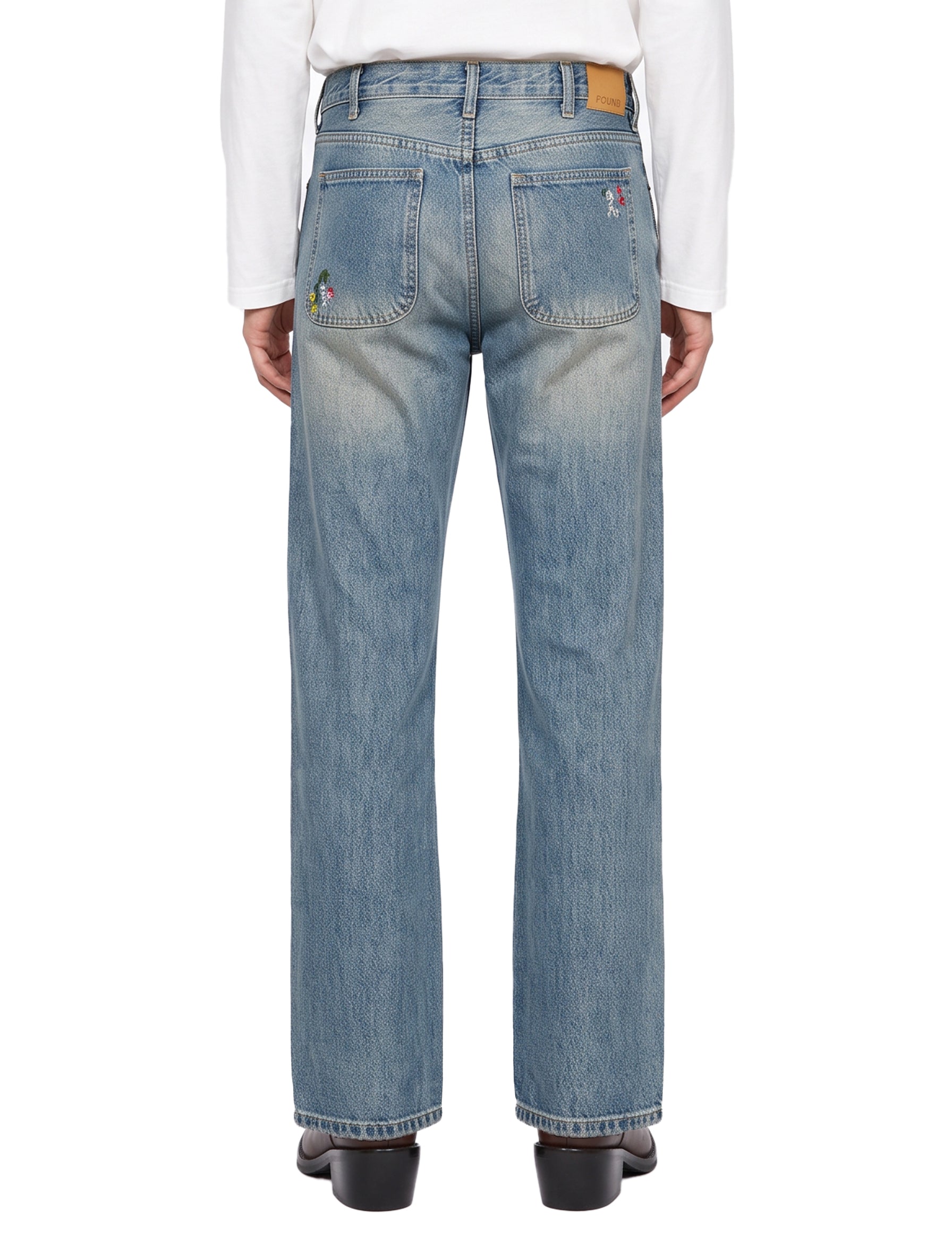 Jeans effetto dipinto in azzurro 