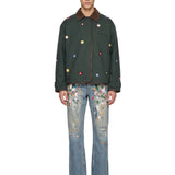 Jeans effetto dipinto in azzurro 
