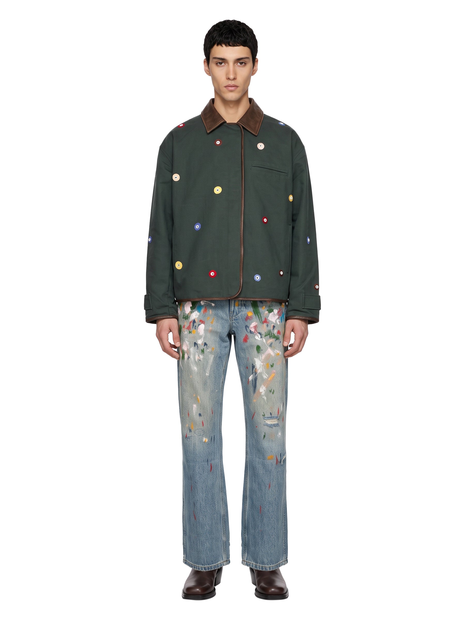 Jeans effetto dipinto in azzurro 