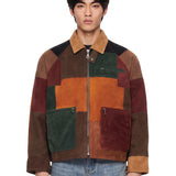 Giacca patchwork in suede multicolor 