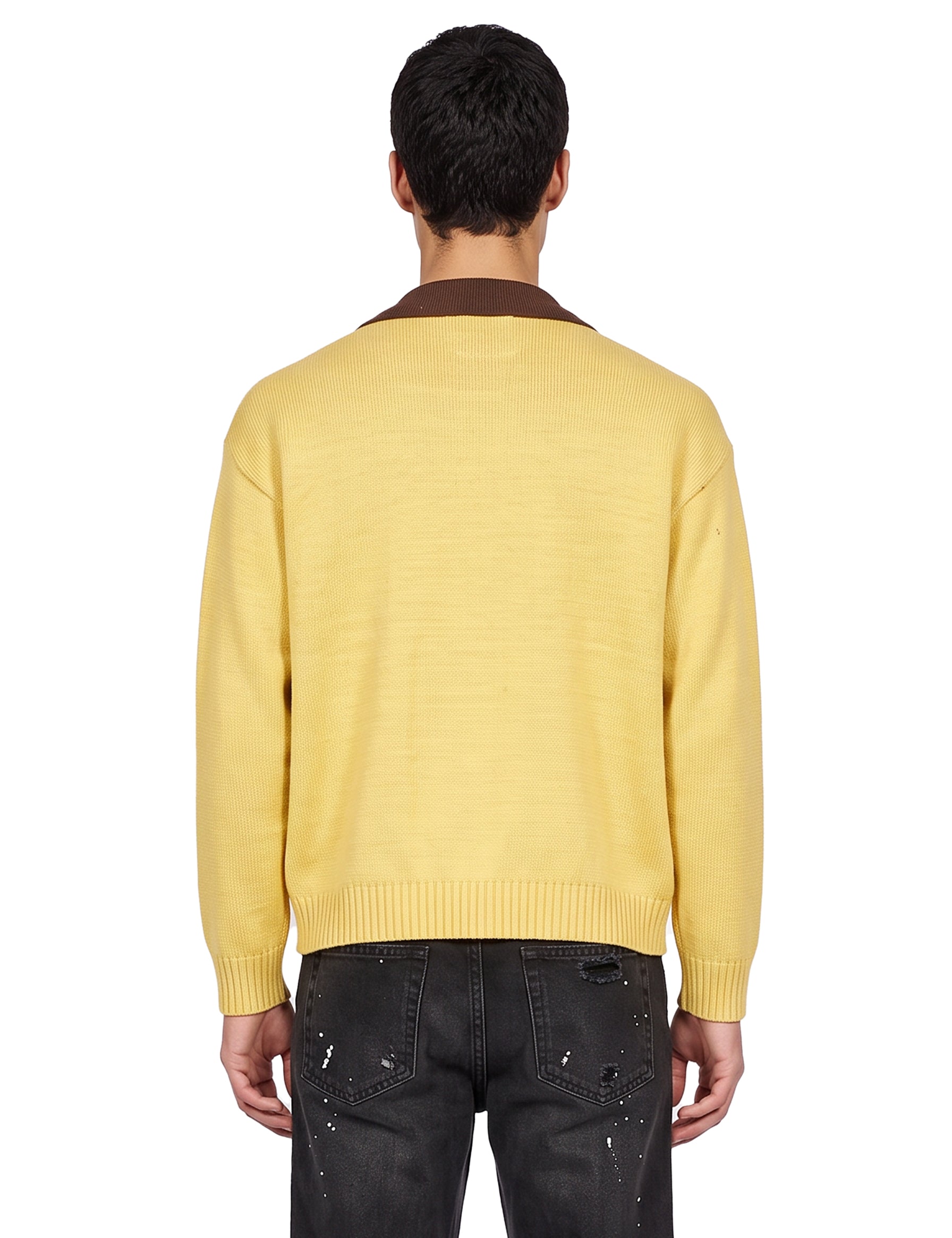 Cardigan con ricami in giallo 