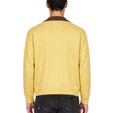 Cardigan con ricami in giallo 