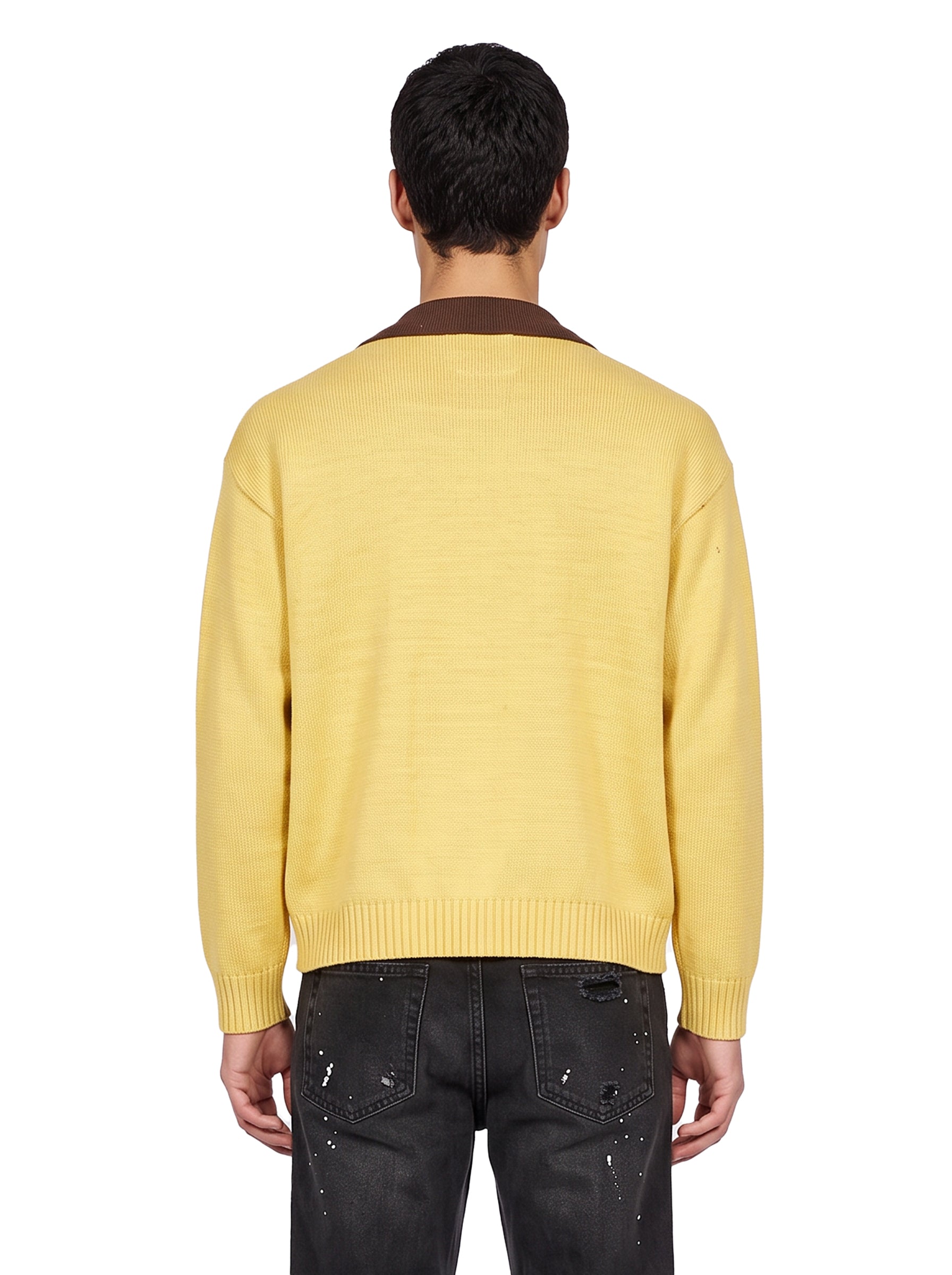 Cardigan con ricami in giallo 