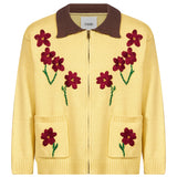 Cardigan con ricami in giallo 