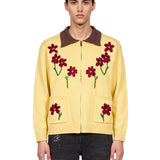 Cardigan con ricami in giallo 