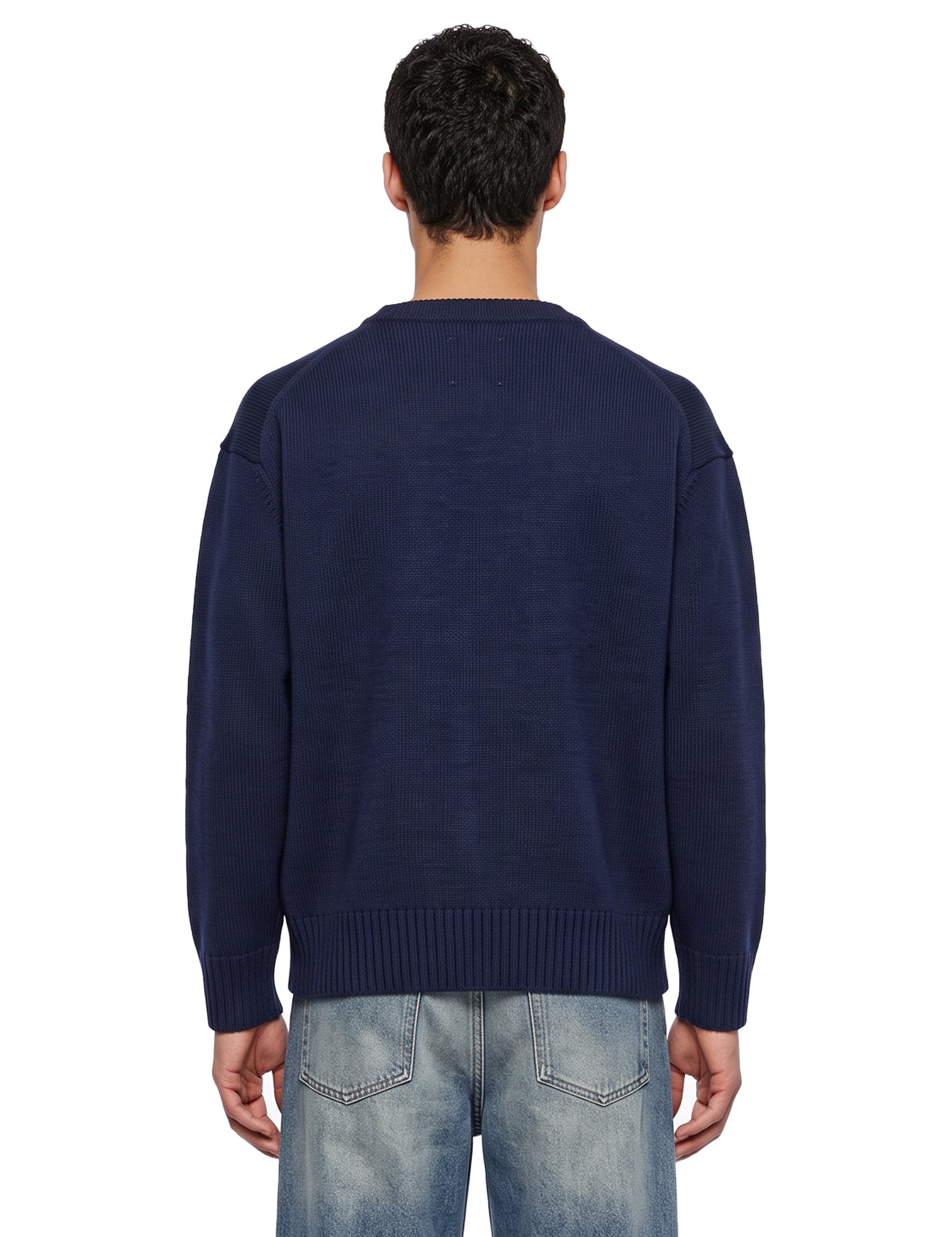 Maglione ricamato Wildlife in blu 