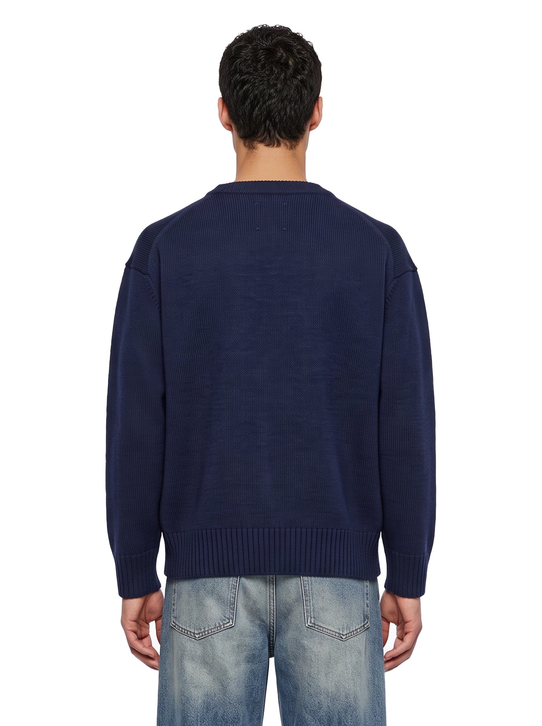 Maglione ricamato Wildlife in blu 