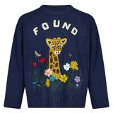 Maglione ricamato Wildlife in blu 