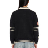 Cardigan con patch e colletto stile polo Varsity multicolore 