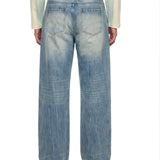 Jeans a gamba ampia in celeste 