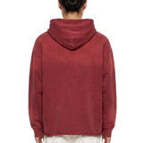 Felpa con taglio grezzo e ricamo in ciniglia in rosso Found - unisex 