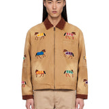 Giacca con ricami lariat horse in beige 