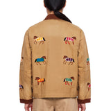 Giacca con ricami lariat horse in beige 