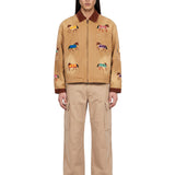 Giacca con ricami lariat horse in beige 