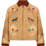Giacca con ricami lariat horse in beige 
