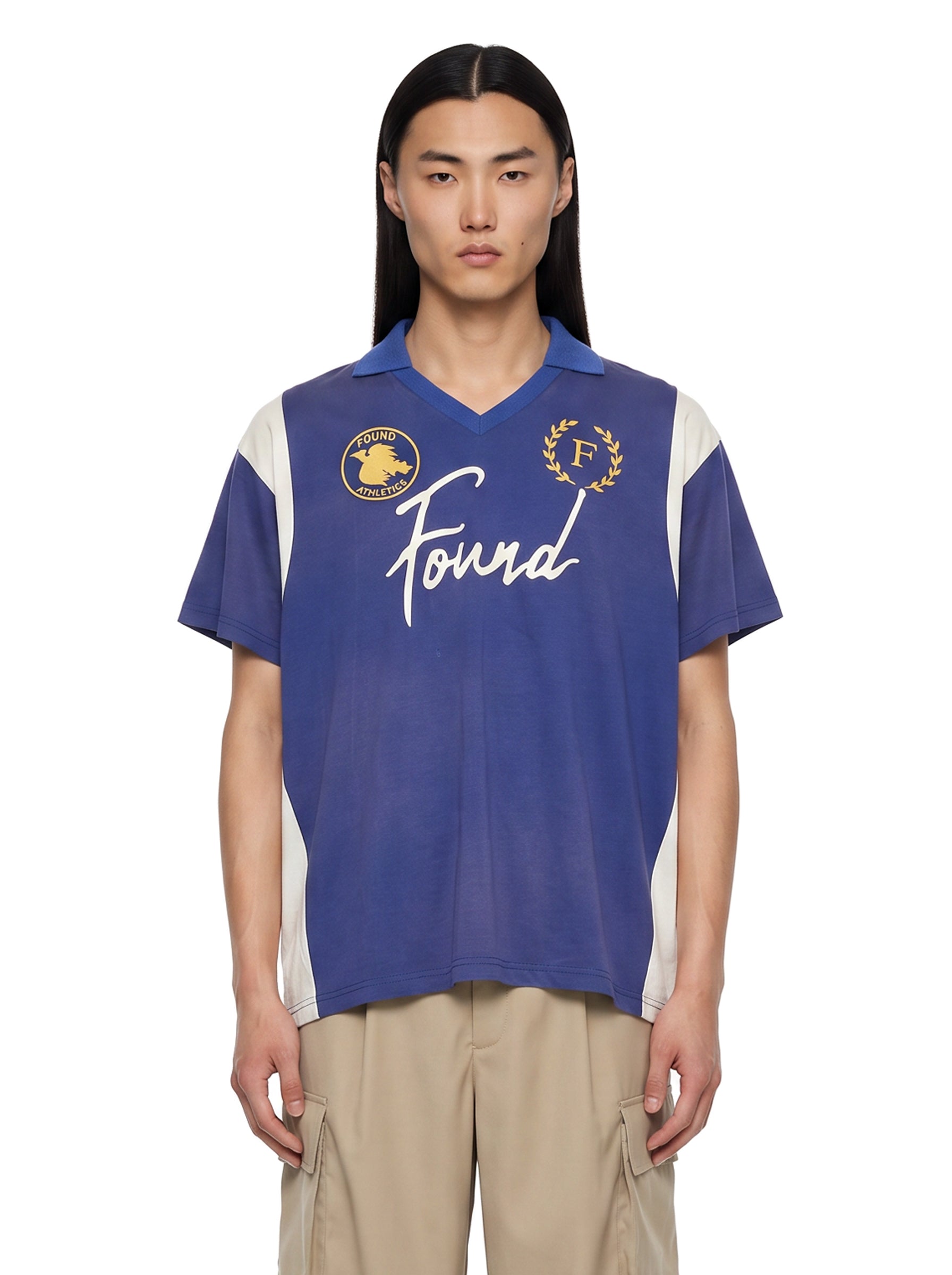 T-shirt Premier League in bianco e blu 
