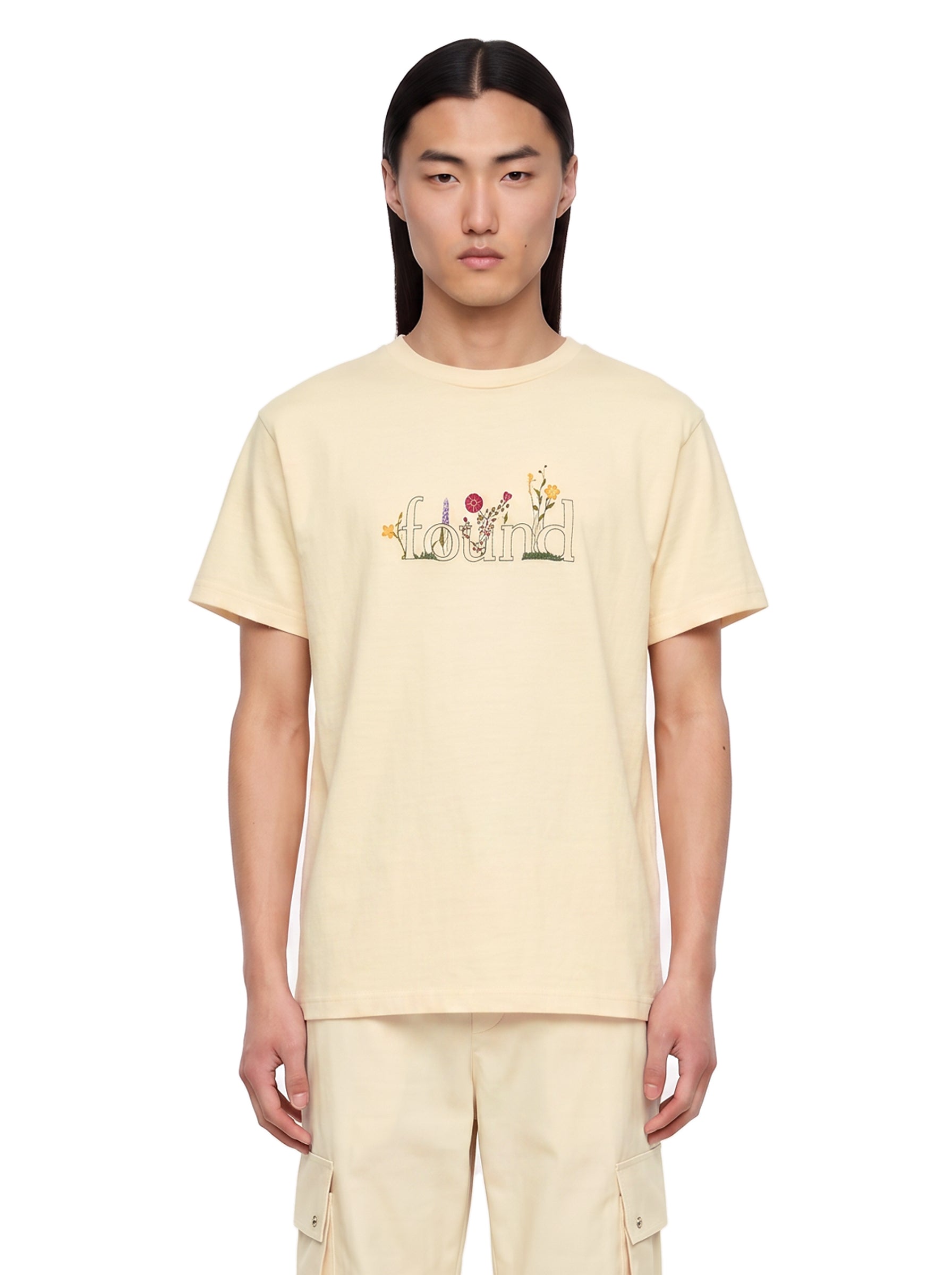 T-shirt con stampa Flower in beige 