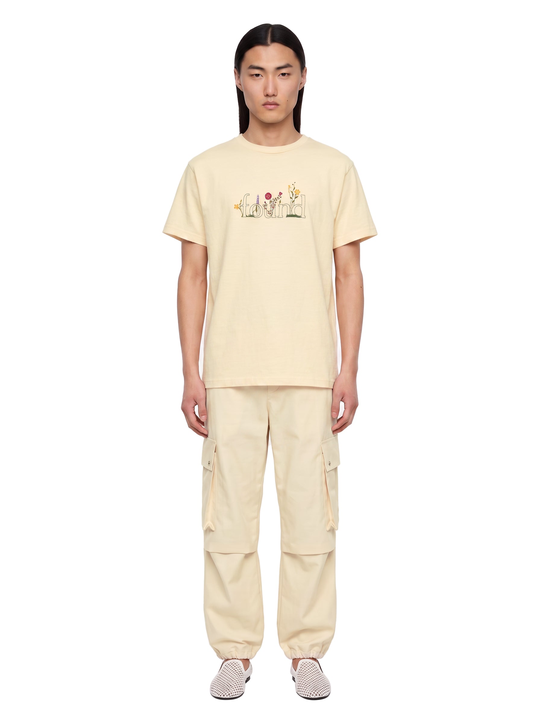 T-shirt con stampa Flower in beige 