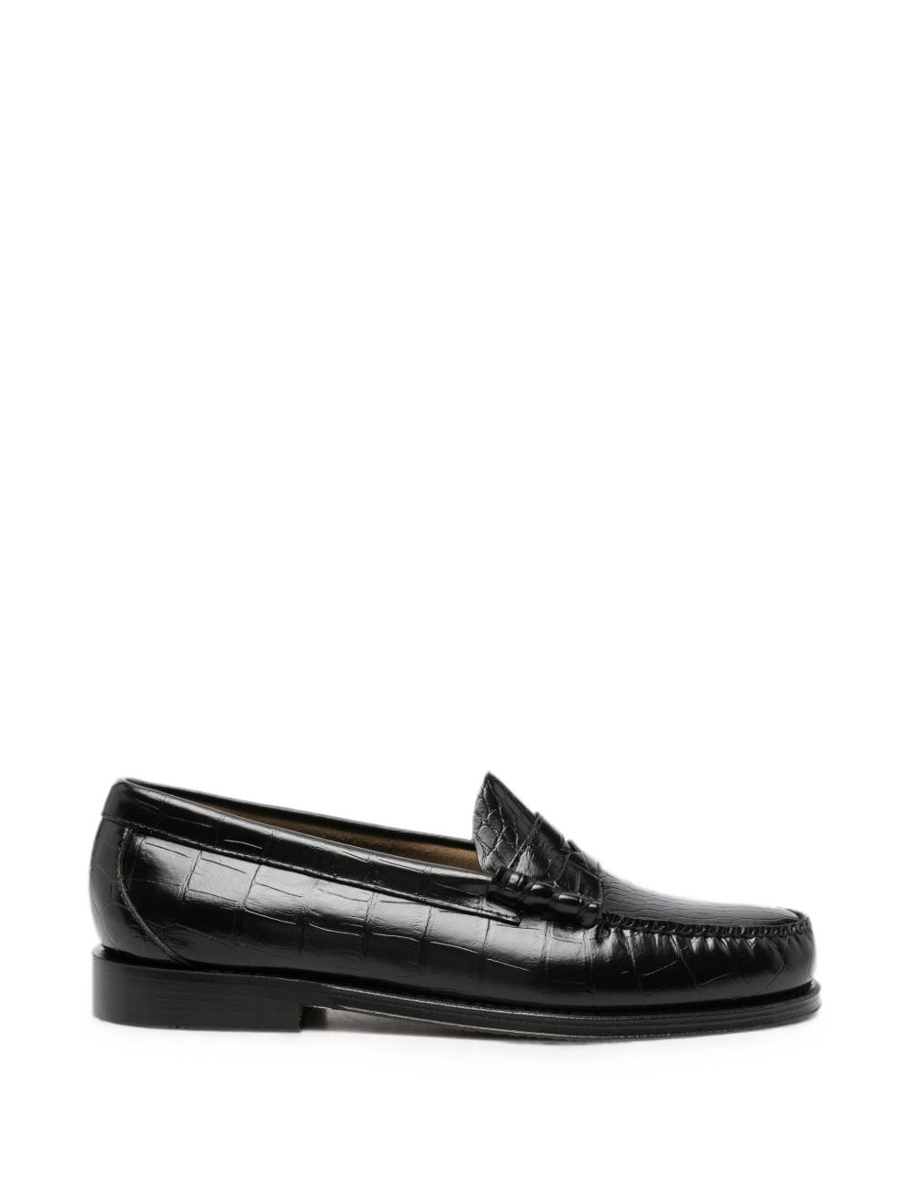 Mocassini Weejuns Penny croco in nero 