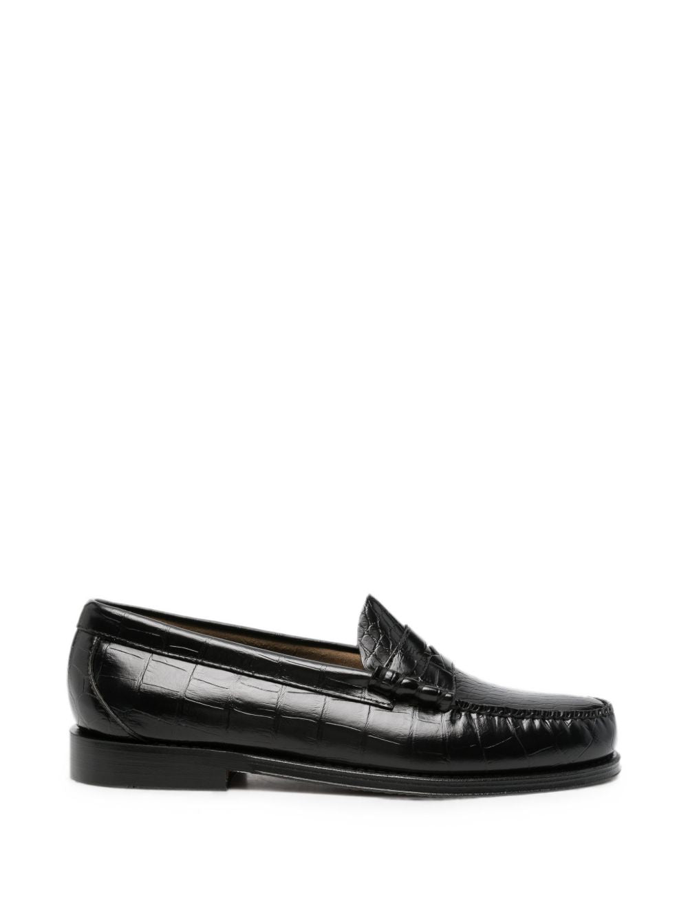 Mocassini Weejuns Penny croco in nero 
