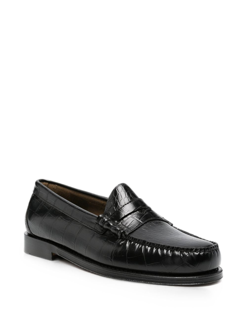 Mocassini Weejuns Penny croco in nero 